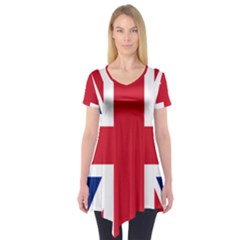 Uk Flag Union Jack Short Sleeve Tunic  by FlagGallery