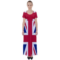 Uk Flag Union Jack High Waist Short Sleeve Maxi Dress by FlagGallery