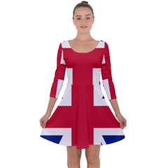 Uk Flag Union Jack Quarter Sleeve Skater Dress by FlagGallery