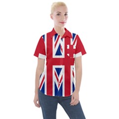 Uk Flag Union Jack Women s Short Sleeve Pocket Shirt