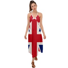 Uk Flag Union Jack Halter Tie Back Dress 