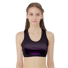 Laser Show Festival Sports Bra With Border by HermanTelo