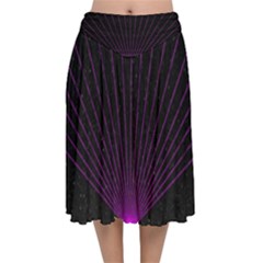 Laser Show Festival Velvet Flared Midi Skirt