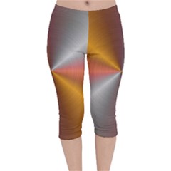 Abstract Easy Shining Velvet Capri Leggings 