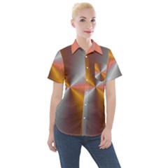 Abstract Easy Shining Women s Short Sleeve Pocket Shirt