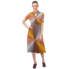 Abstract Easy Shining Keyhole Neckline Chiffon Dress