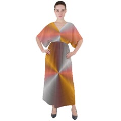 Abstract Easy Shining V-neck Boho Style Maxi Dress