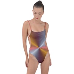 Abstract Easy Shining Tie Strap One Piece Swimsuit by Bajindul