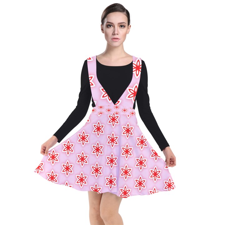 Pattern Texture Plunge Pinafore Dress