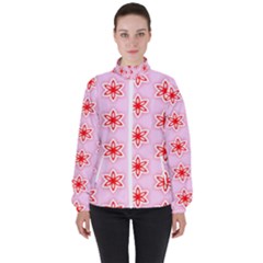 Pattern Texture Women s High Neck Windbreaker by Mariart