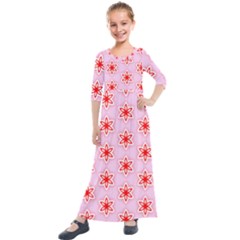 Pattern Texture Kids  Quarter Sleeve Maxi Dress by Mariart