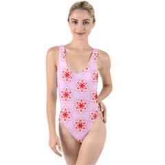 Pattern Texture High Leg Strappy Swimsuit