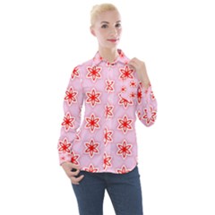 Pattern Texture Women s Long Sleeve Pocket Shirt