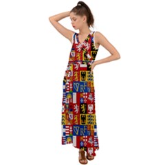 Coa 1 V-neck Chiffon Maxi Dress