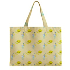 Lemonade Polkadots Zipper Mini Tote Bag by bloomingvinedesign