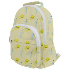 Lemonade Polkadots Rounded Multi Pocket Backpack by bloomingvinedesign