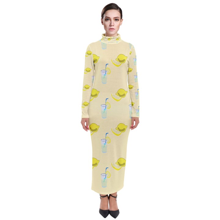 Lemonade Polkadots Turtleneck Maxi Dress