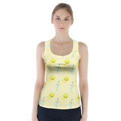 Lemonade Polkadots Racer Back Sports Top by bloomingvinedesign