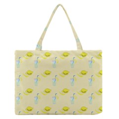 Lemonade Polkadots Zipper Medium Tote Bag by bloomingvinedesign