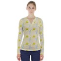 Lemonade Polkadots V-Neck Long Sleeve Top View1