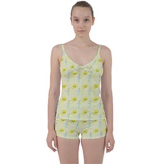 Lemonade Polkadots Tie Front Two Piece Tankini by bloomingvinedesign