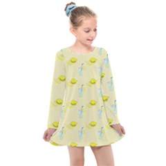 Lemonade Polkadots Kids  Long Sleeve Dress