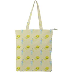 Lemonade Polkadots Double Zip Up Tote Bag by bloomingvinedesign