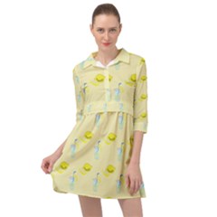 Lemonade Polkadots Mini Skater Shirt Dress