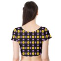 Pattern Black Background Seamless Short Sleeve Crop Top View2