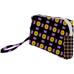 Pattern Black Background Seamless Wristlet Pouch Bag (small)