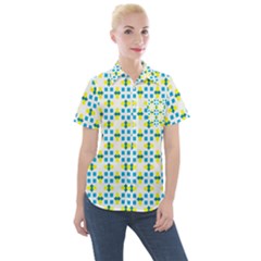 Pattern Texture Seamless Women s Short Sleeve Pocket Shirt