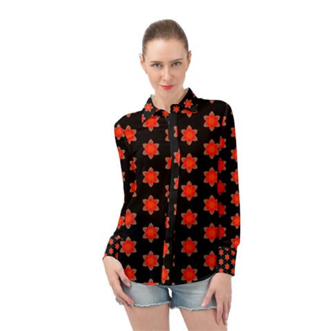 Flower Pattern Pattern Texture Long Sleeve Chiffon Shirt by Simbadda