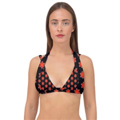 Flower Pattern Pattern Texture Double Strap Halter Bikini Top