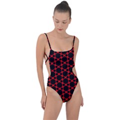 Pattern Seamless Texture Design Tie Strap One Piece Swimsuit