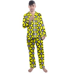 Pattern Modern Colorful Bright Men s Satin Pajamas Long Pants Set