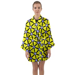 Pattern Modern Colorful Bright Long Sleeve Satin Kimono by Simbadda