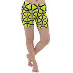 Pattern Modern Colorful Bright Lightweight Velour Yoga Shorts by Simbadda