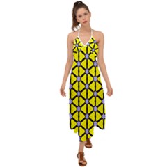 Pattern Modern Colorful Bright Halter Tie Back Dress 