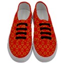 Red Background Yellow Shapes Men s Classic Low Top Sneakers View1