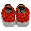 Red Background Yellow Shapes Men s Classic Low Top Sneakers View4