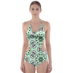 Background Texture Dots Pattern Cut-out One Piece Swimsuit by Simbadda