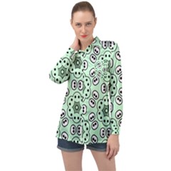 Background Texture Dots Pattern Long Sleeve Satin Shirt