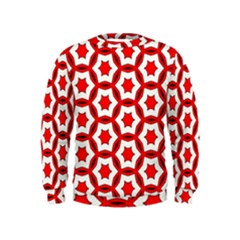 Pattern Red White Texture Seamless Kids  Sweatshirt by Simbadda