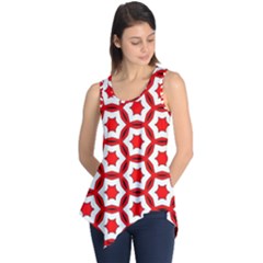 Pattern Red White Texture Seamless Sleeveless Tunic by Simbadda