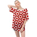 Pattern Red White Texture Seamless Oversized Chiffon Top View1