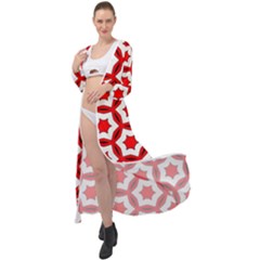 Pattern Red White Texture Seamless Maxi Chiffon Beach Wrap