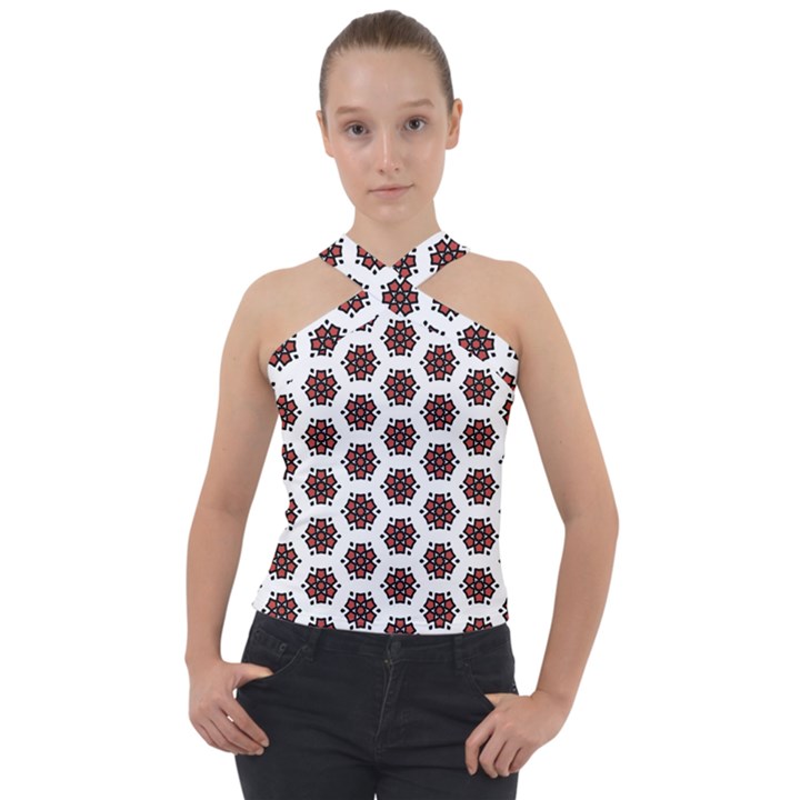 Pattern Seamless Seamless Pattern Cross Neck Velour Top