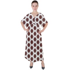 Pattern Seamless Seamless Pattern V-neck Boho Style Maxi Dress