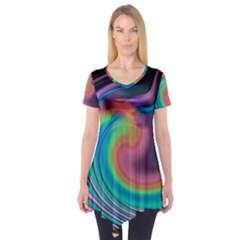 Abstract Art Abstract Background Short Sleeve Tunic  by Simbadda