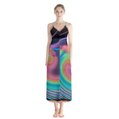 Abstract Art Abstract Background Button Up Chiffon Maxi Dress by Simbadda